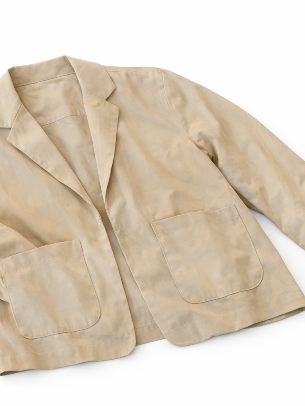 Light Beige Open-Front Blazer Jacket